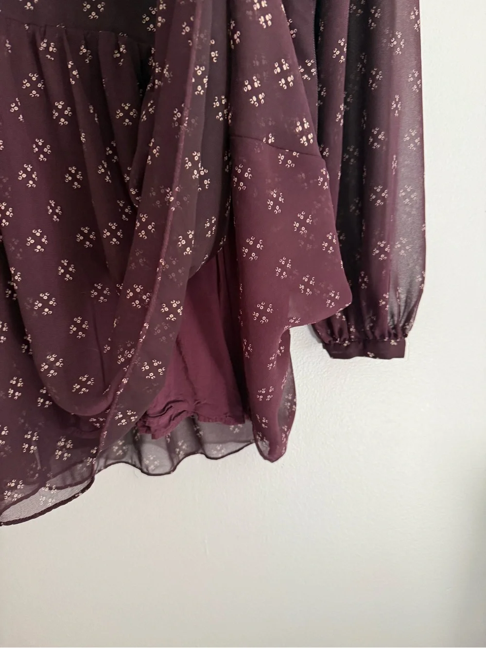Long Sleeve Plum Floral Print Dress